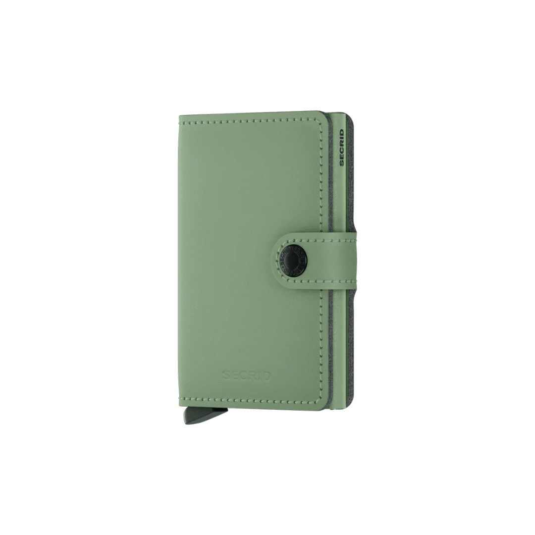 Secrid portafogli compatto in alluminio ed ecopelle "Miniwallet Yard Power" Verde MYP.PISTACHIO