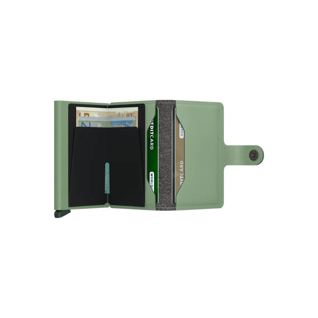 Secrid portafogli compatto in alluminio ed ecopelle "Miniwallet Yard Power" Verde MYP.PISTACHIO