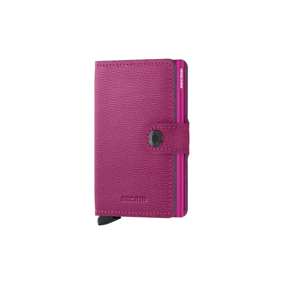Secrid portafogli compatto in alluminio e pelle "Miniwallet Crisple" Fucsia MC.FUCHSIA