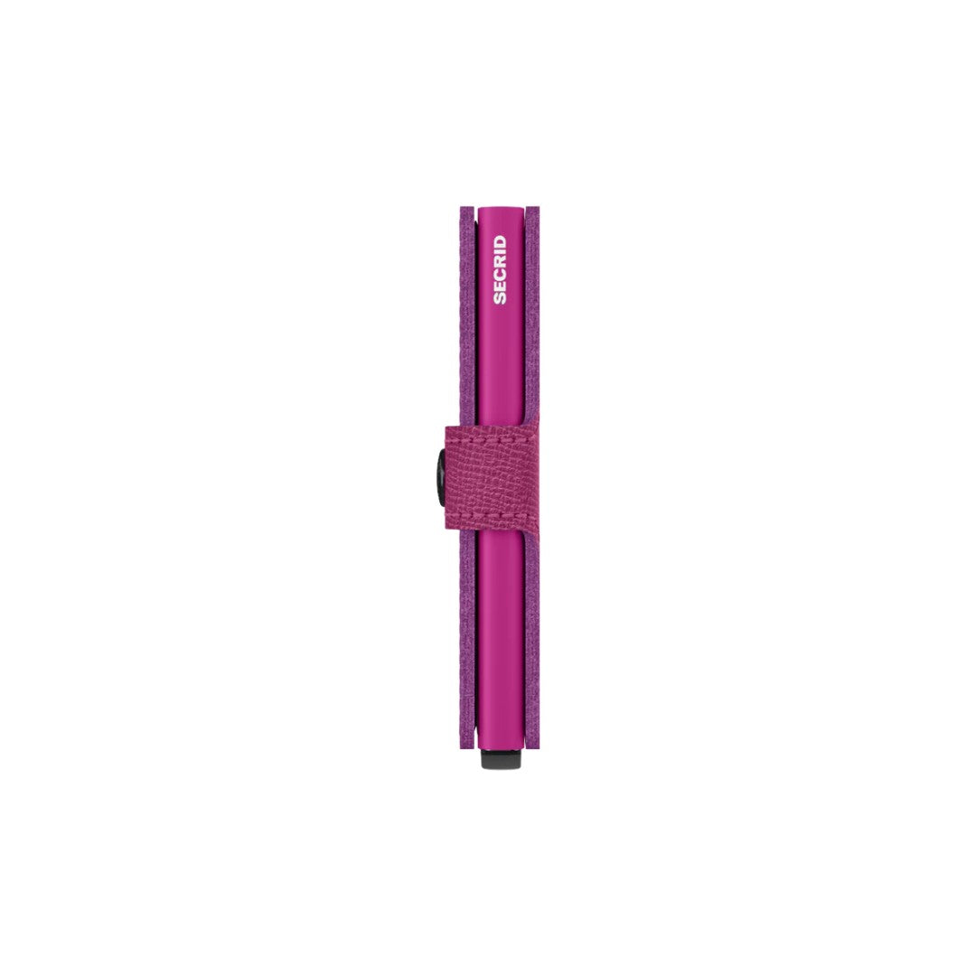 Secrid portafogli compatto in alluminio e pelle "Miniwallet Crisple" Fucsia MC.FUCHSIA