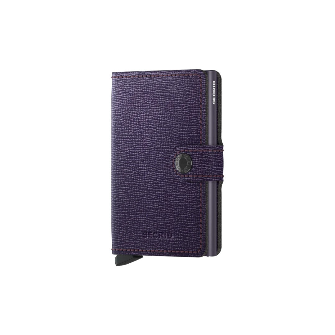 Secrid portafogli compatto in alluminio e pelle "Miniwallet Crisple" Viola MC.PURPLE