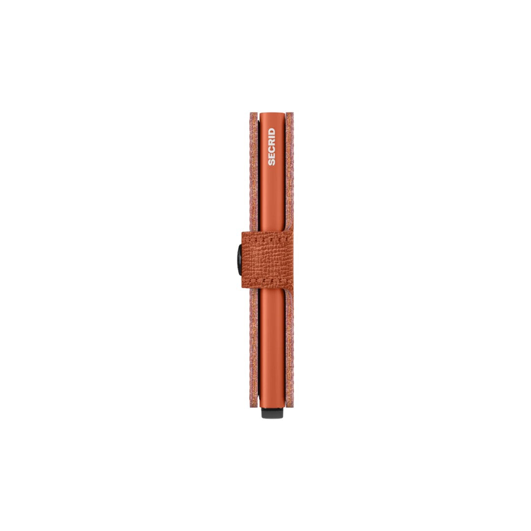 Secrid portafogli compatto in alluminio e pelle "Miniwallet Crisple" Arancione MC.PUMPKIN