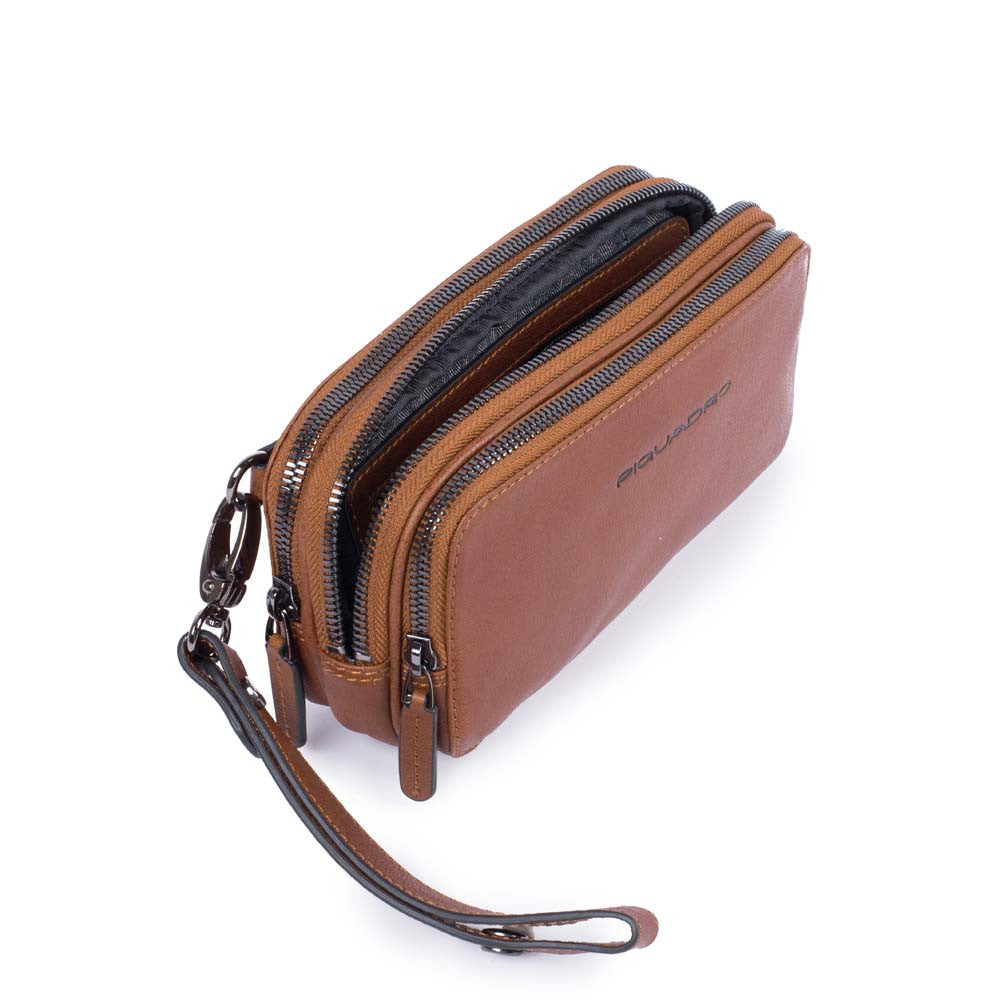 Piquadro pochette in pelle "B3 - Black Square" Cuoio AC2141B3.CU