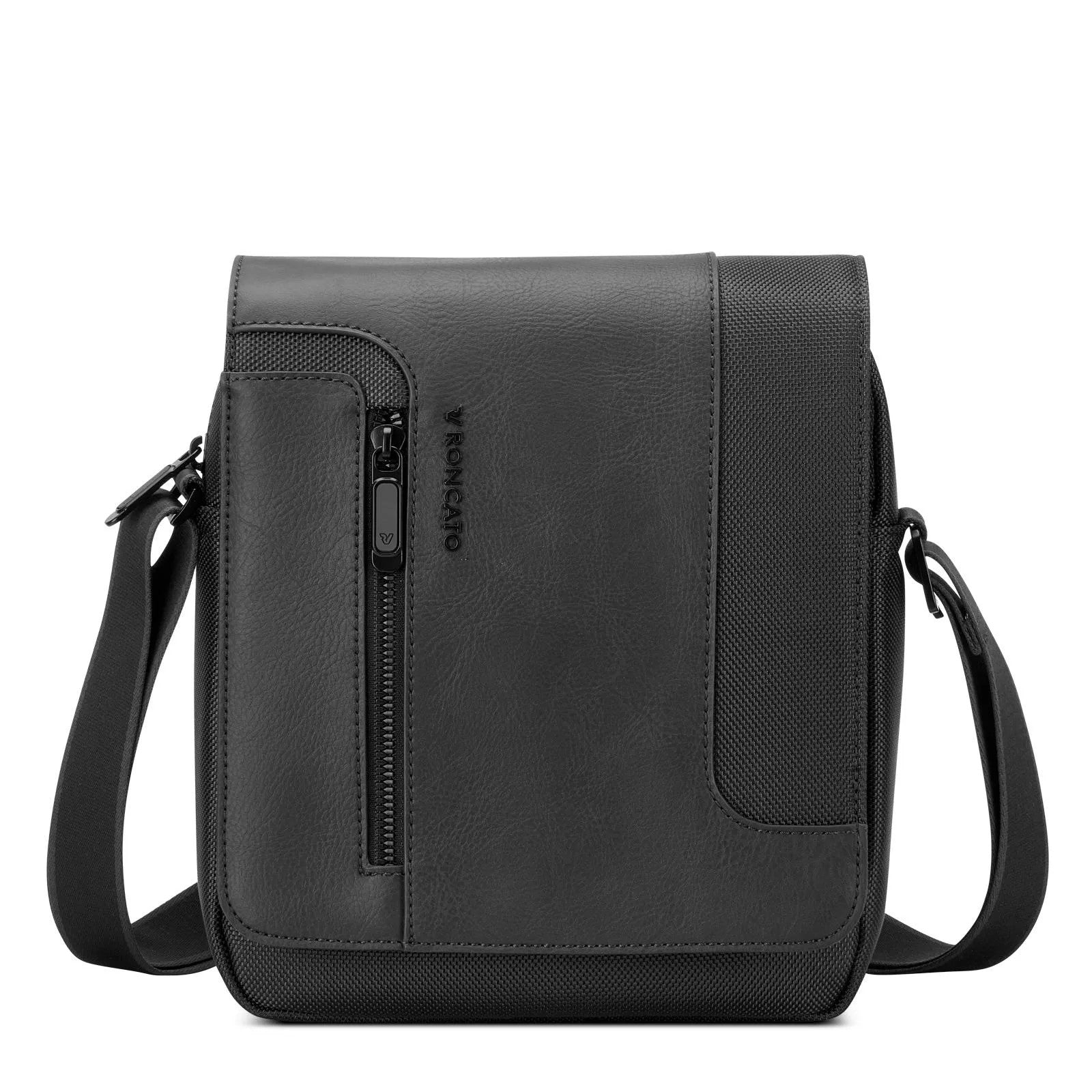Roncato borsello in tessuto ed ecopelle "Panama 4 Nero 400896.01 NERO
