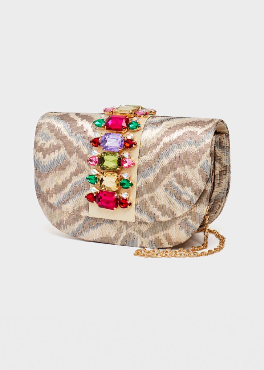 Nalì borsa a spalla in tessuto "Carla" Multicolor WIPC0108.GRIGIO