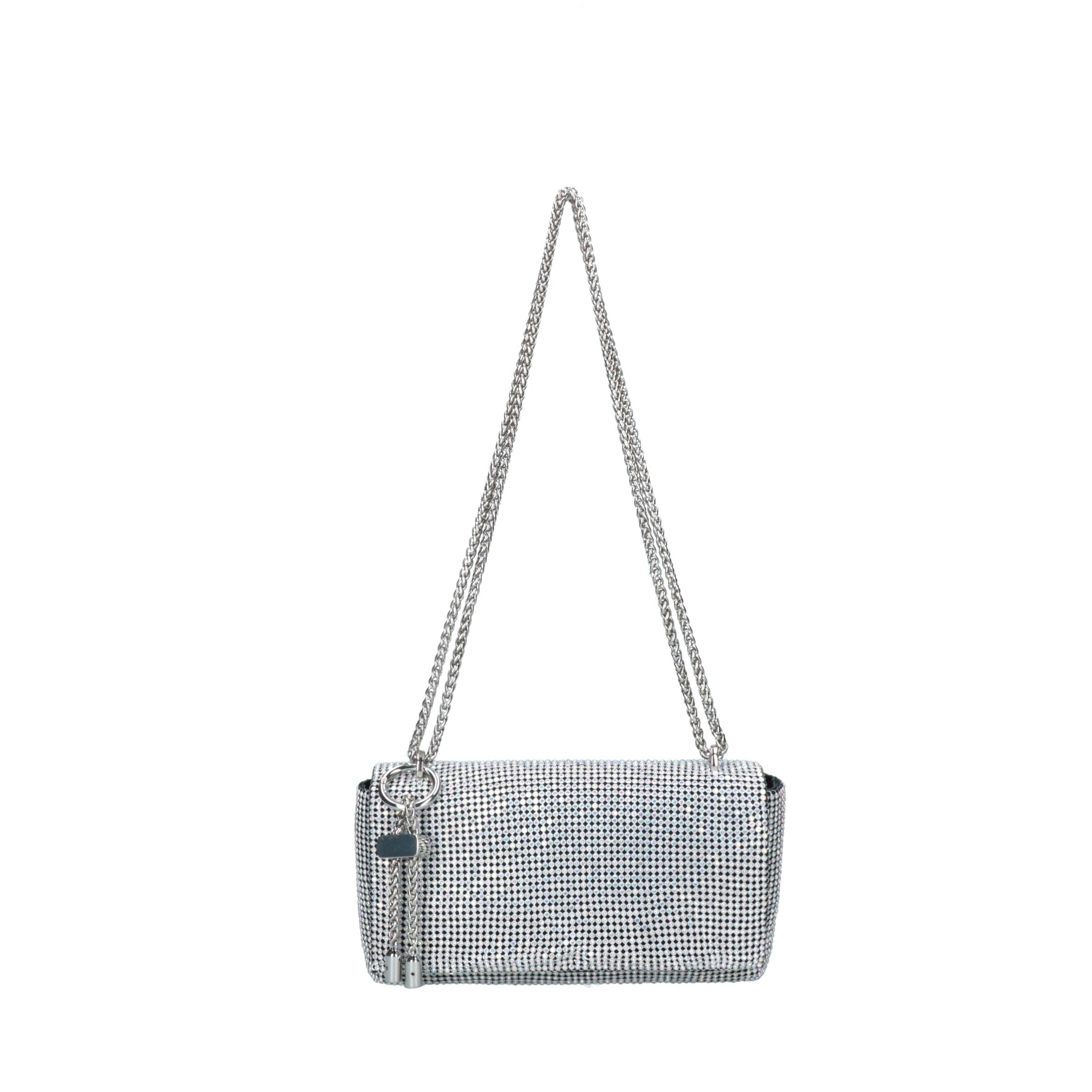 REBELLE borsa a spalla in tessuto "Sparkly" Argento 1WR104TX0142.A652 IRIDESCENT