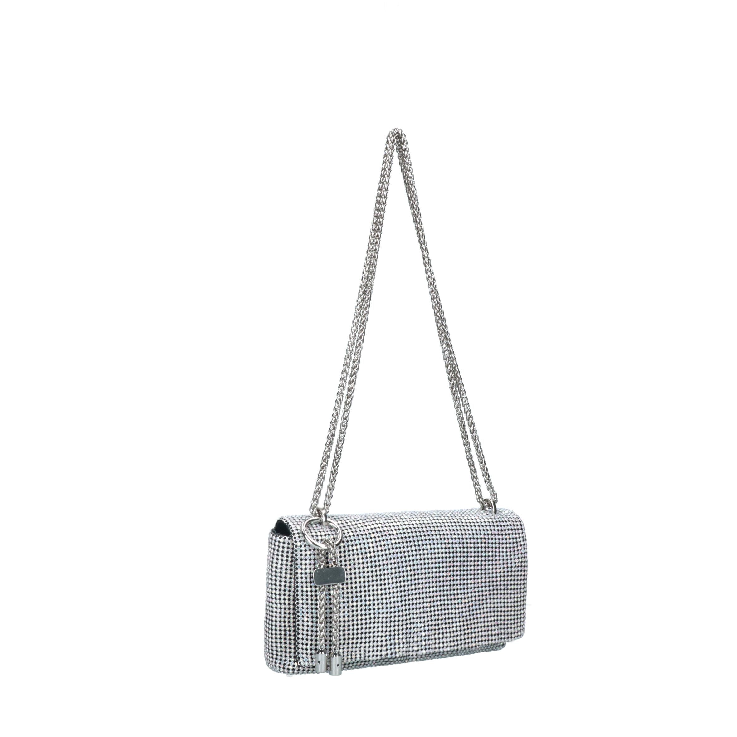 REBELLE borsa a spalla in tessuto "Sparkly" Argento 1WR104TX0142.A652 IRIDESCENT