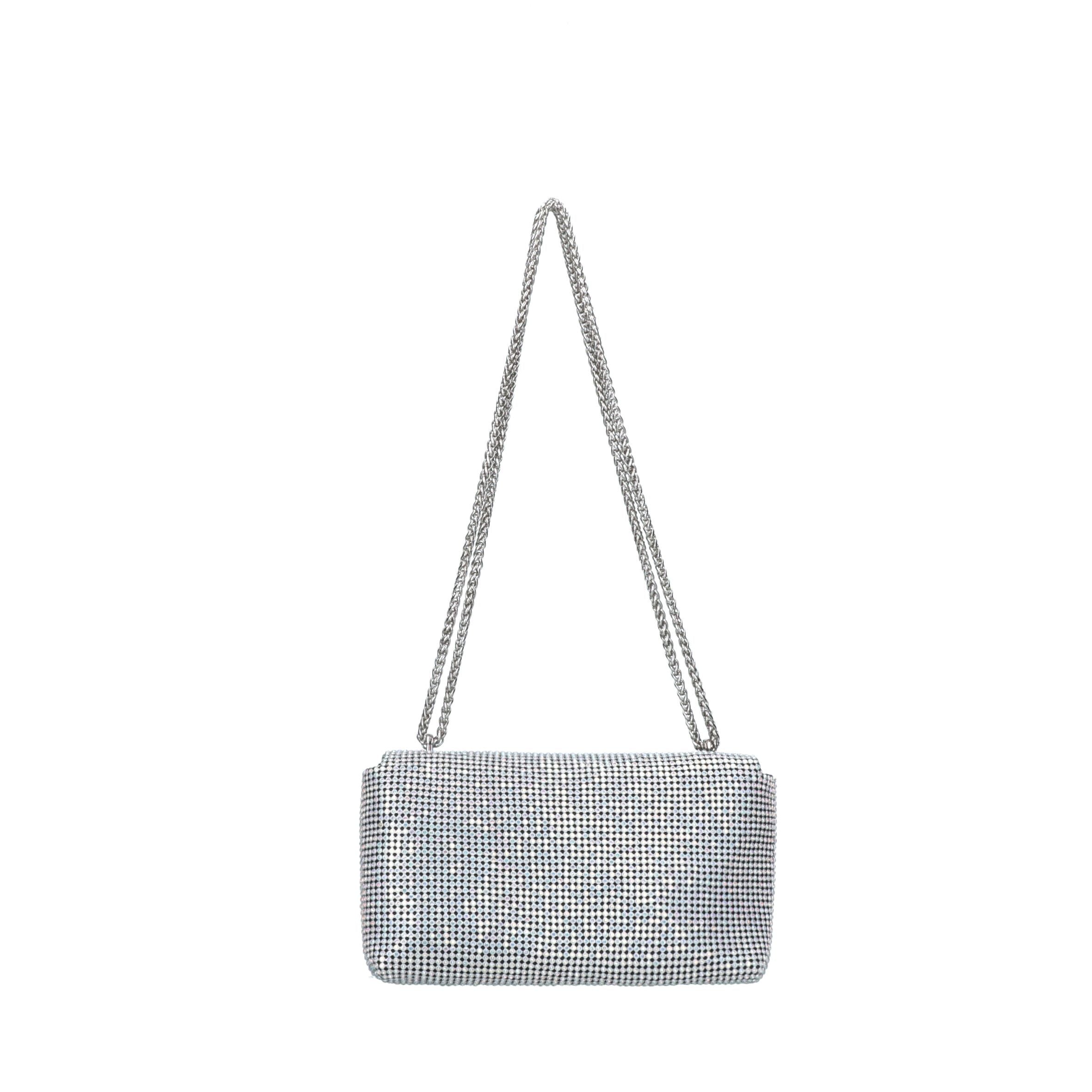 REBELLE borsa a spalla in tessuto "Sparkly" Argento 1WR104TX0142.A652 IRIDESCENT