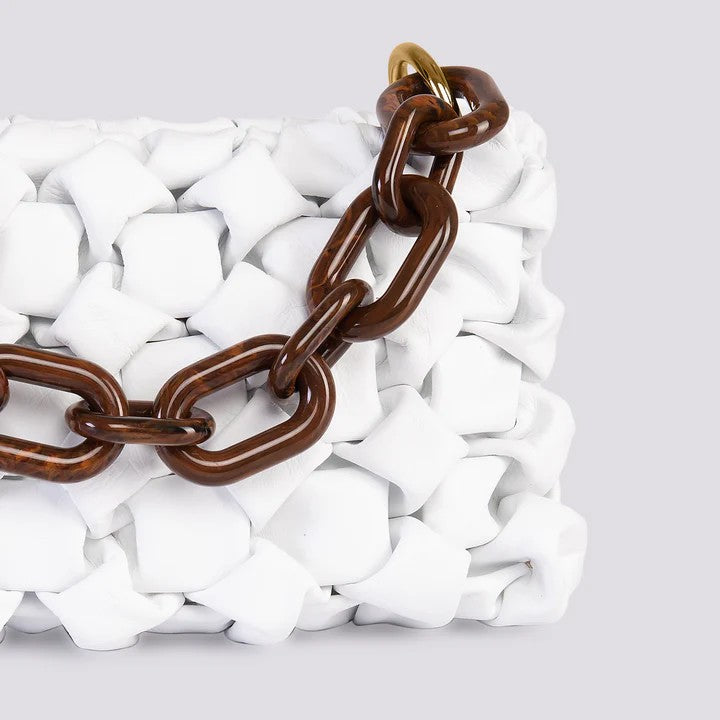 Bimor borsa a tracolla in pelle "Curly" Bianco 3659.MILKY WHITE