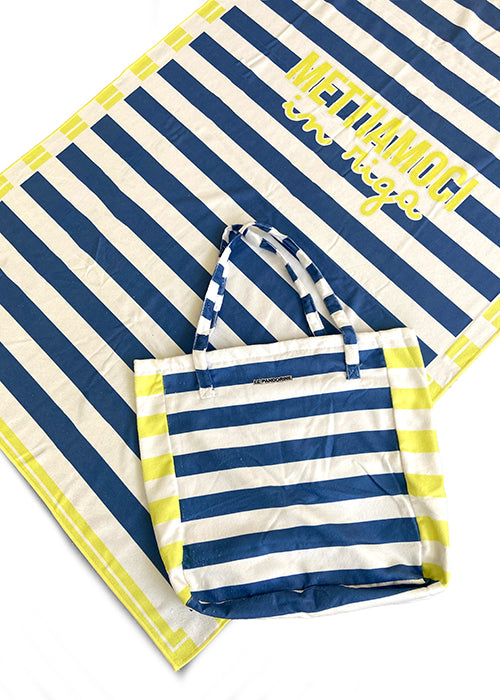 Le Pandorine borsa + telo mare in poliestere "Telo Mare" Multicolor 23XPELCL.08 RIGA BLUE