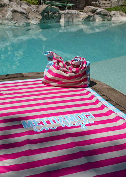 Le Pandorine borsa + telo mare in poliestere "Telo Mare" Multicolor 23XPELCL.07 RIGA FUXIA