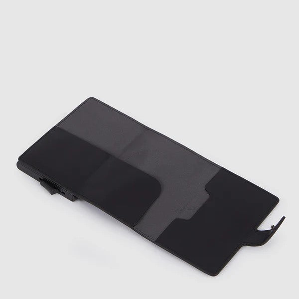 Piquadro portafogli compatto in metallo e pelle "Urban" Nero PP5649UB00R.N