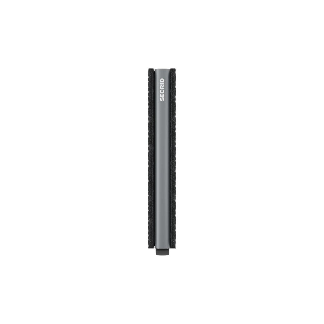 Secrid portafogli compatto in alluminio e pelle "Slimwallet Cubic" Nero SCU.BLACK-TITANIUM