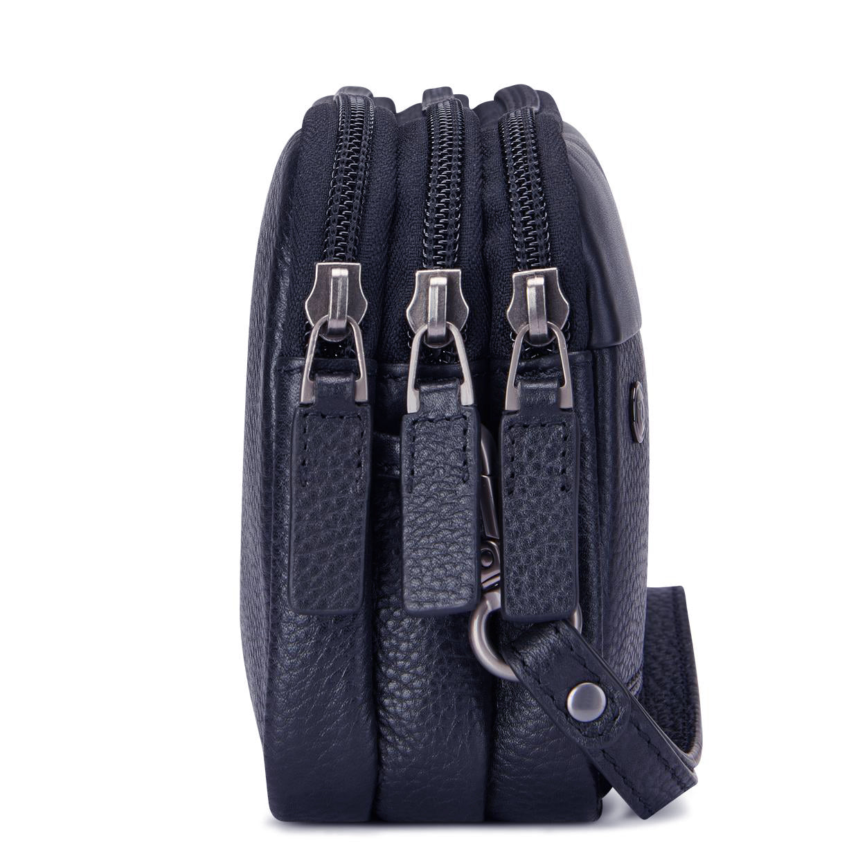 Roncato pochette 3 zip in pelle "Alaska" Blu 412423.23 NAVY