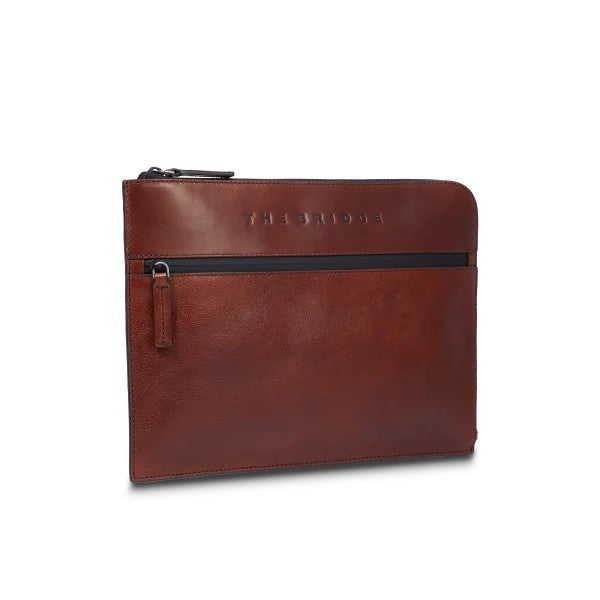 The Bridge pochette in pelle "Damiano" Marrone 093423EX.1A