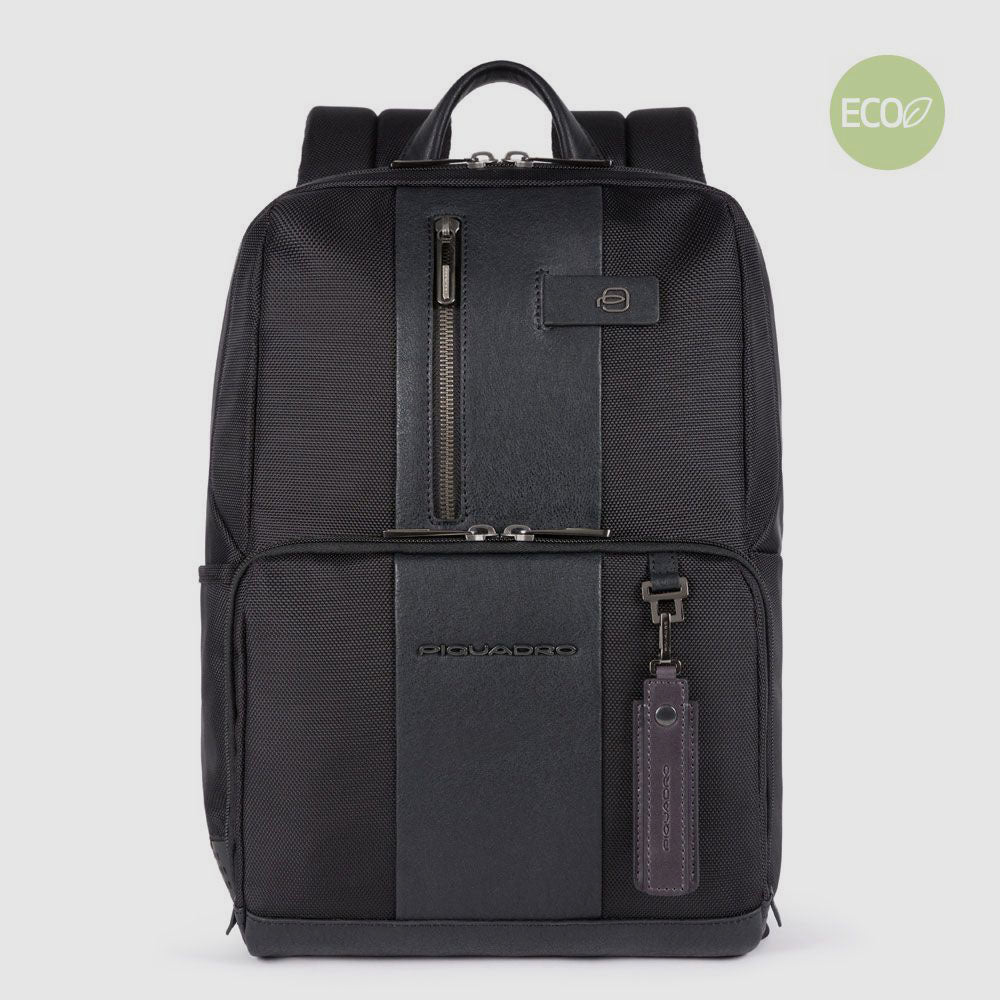 Piquadro zaino in tessuto e pelle "Brief 2 Nero CA3214BR2.N