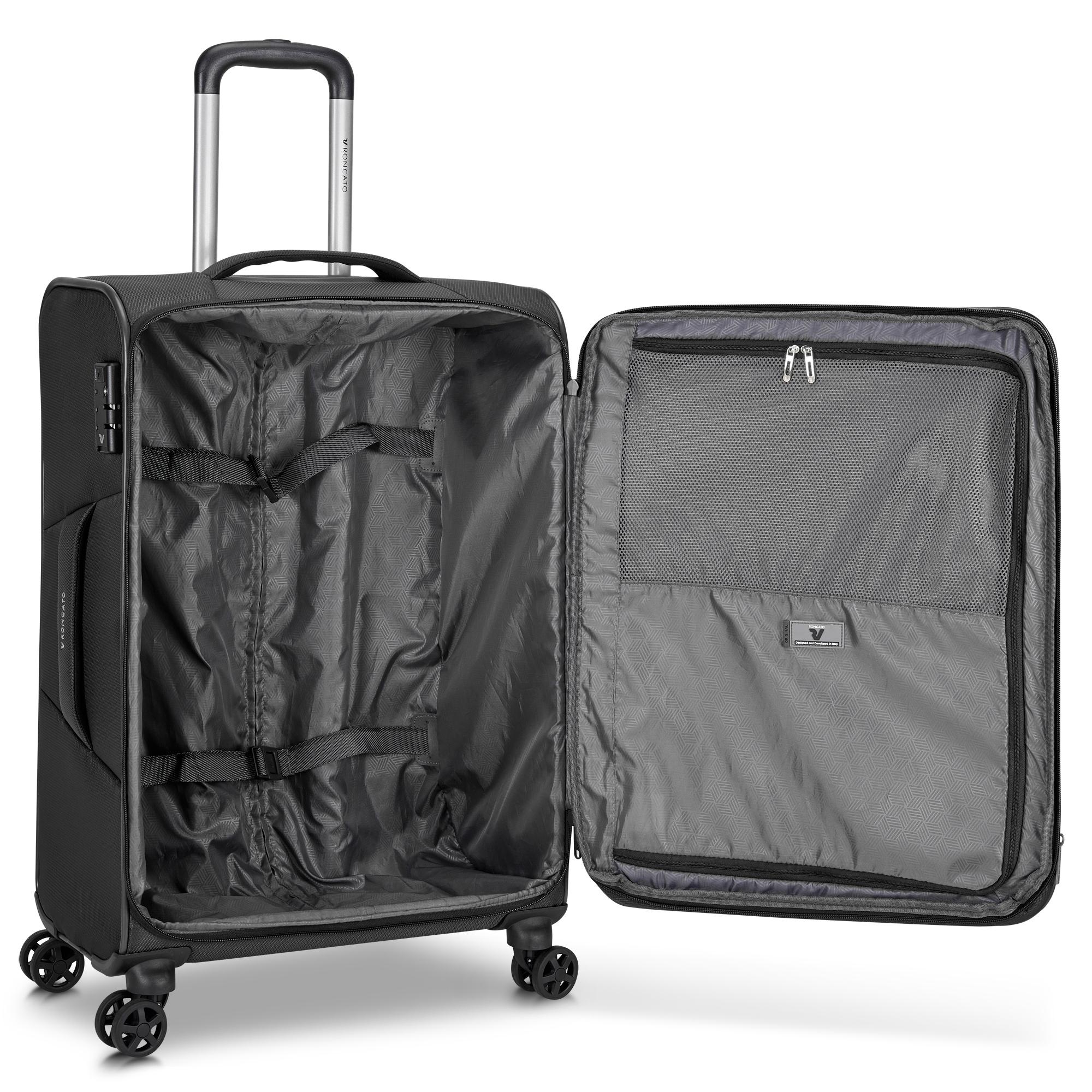 Roncato trolley medio in tessuto "Jazz" Nero 414642.01 NERO