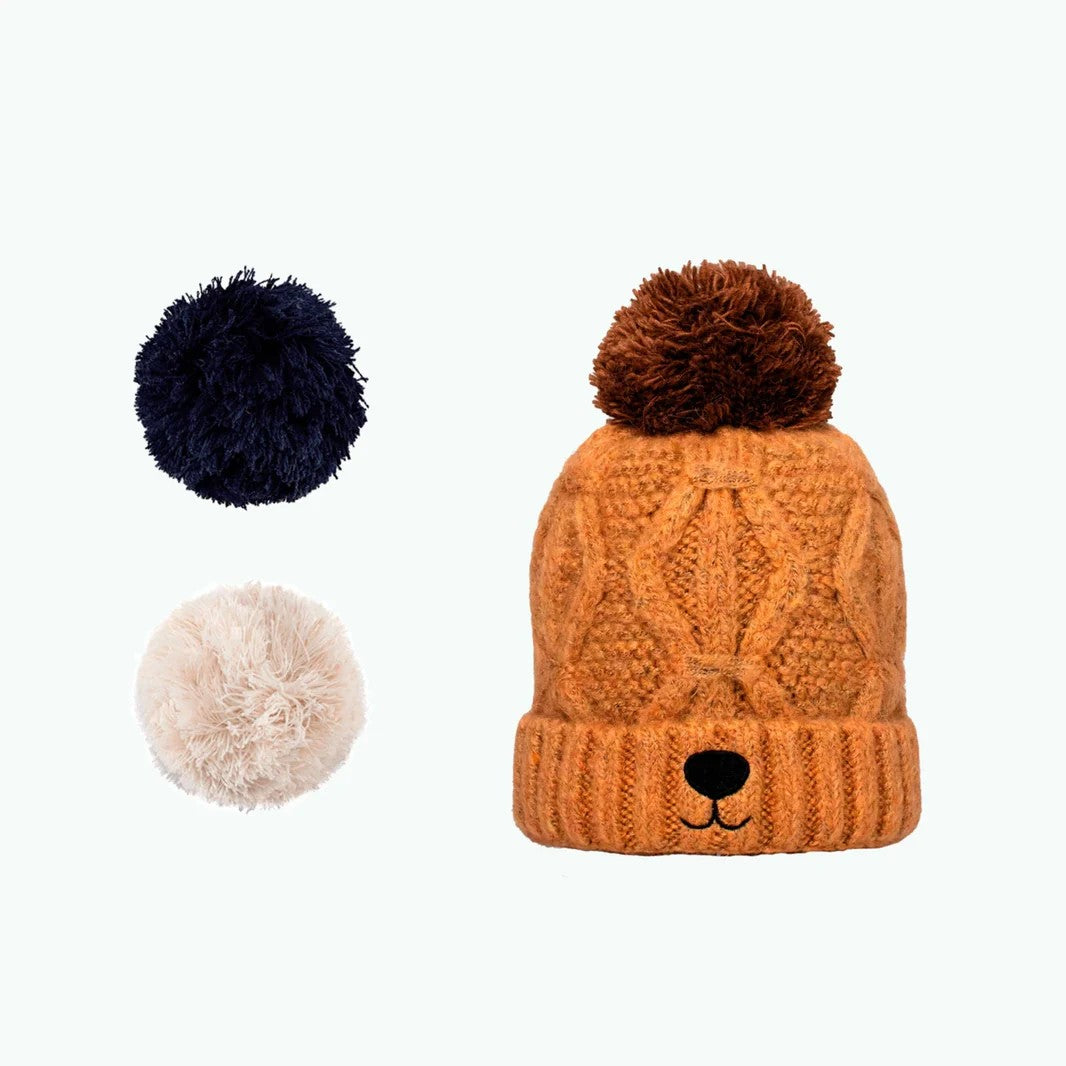 CABAIA cappello in poliestere "Pompom" Cuoio CITRONNADE.CAMEL