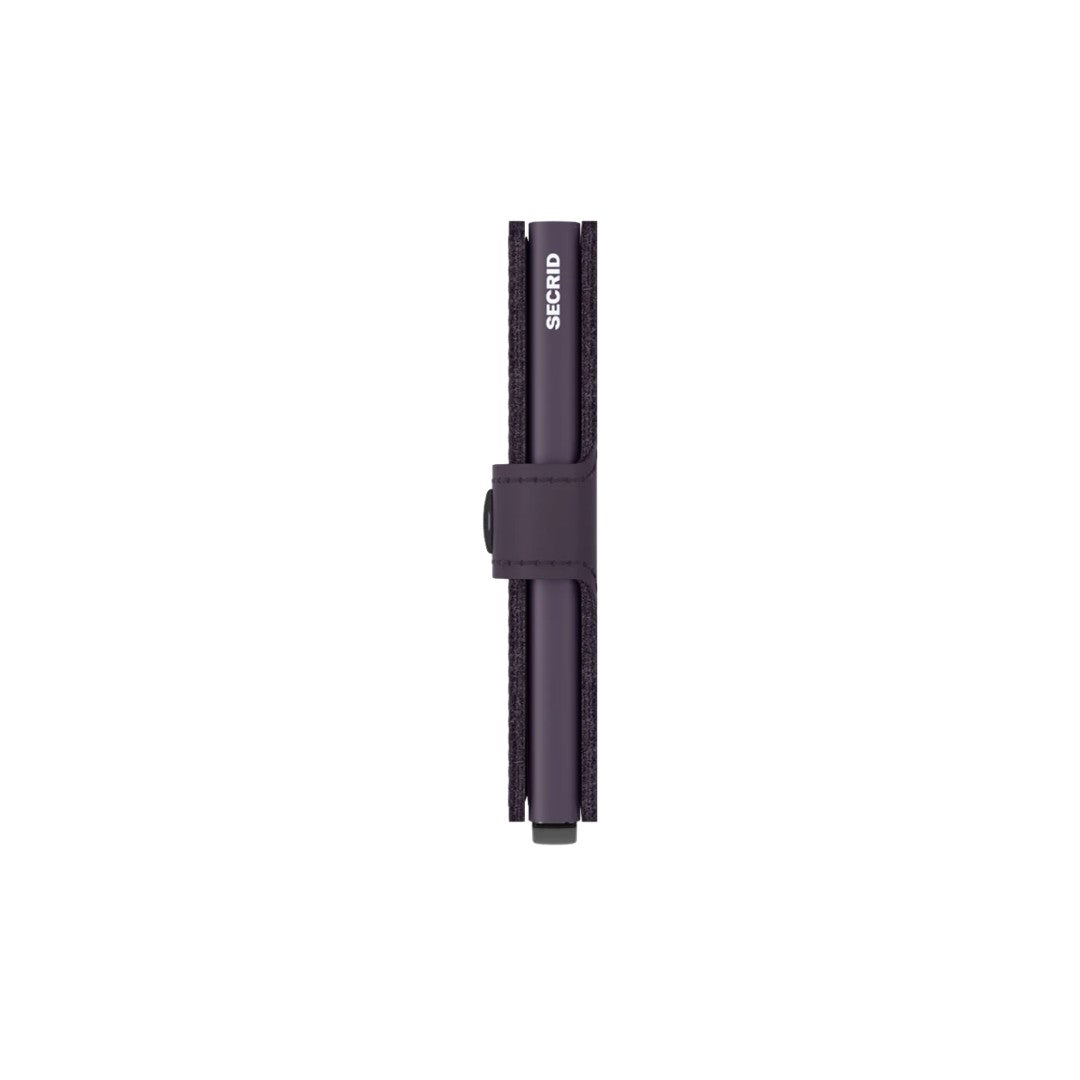 Secrid portafogli compatto in alluminio e pelle "Miniwallet Matte" Viola MM.DARK PURPLE