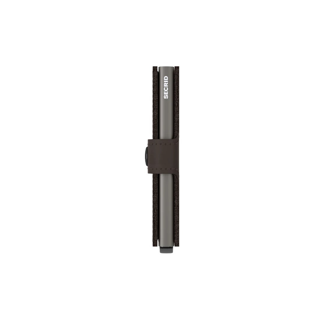 Secrid portafogli compatto in alluminio e pelle "Miniwallet Matte" Marrone MM.TRUFFLE