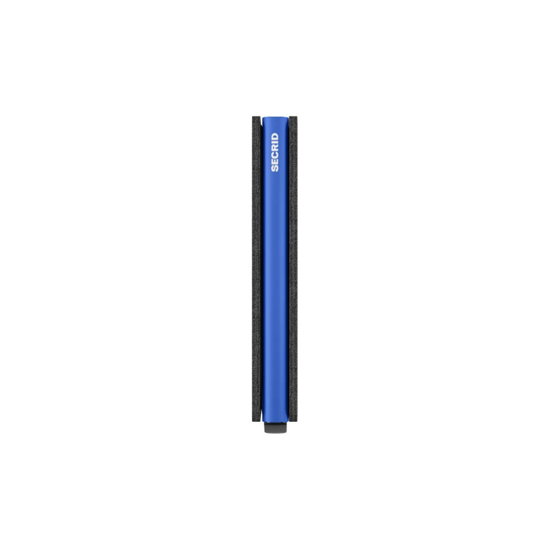 Secrid portafogli compatto in alluminio e pelle "Slimwallet Matte" Nero SM.BLACK & BLUE