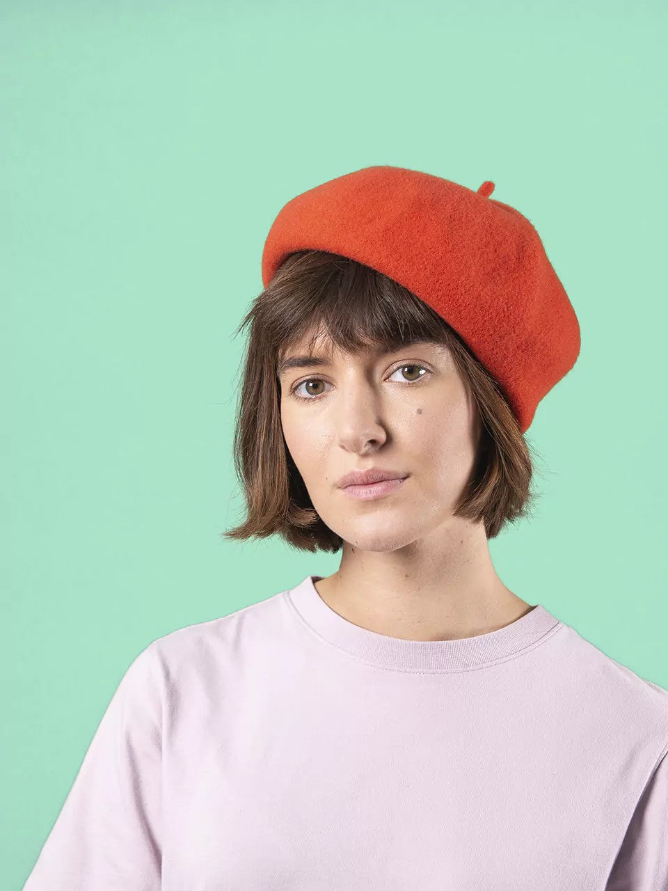 Kopka cappello in lana "Roll Up" Verde ROLL UP BERET.LIME