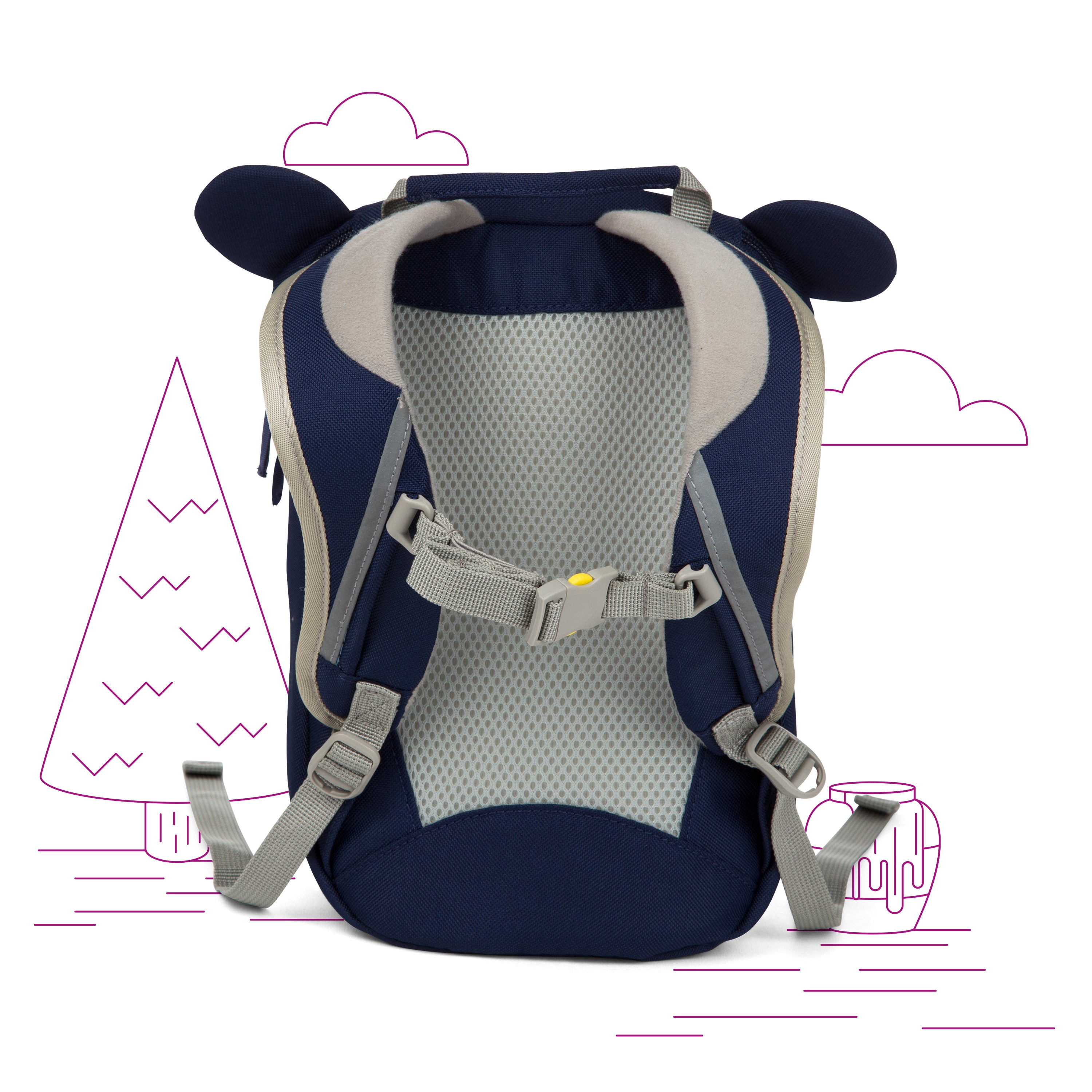 AFFENZAHN zainetto kids in tessuto Blu PICCOLO AMICO.ORSO