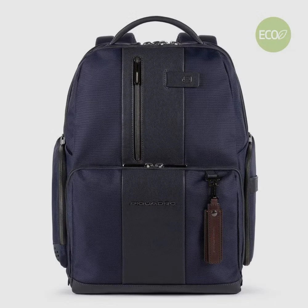 Piquadro zaino in tessuto e pelle "Brief 2 Bag Motic" Blu CA4439BR2BM.BLU