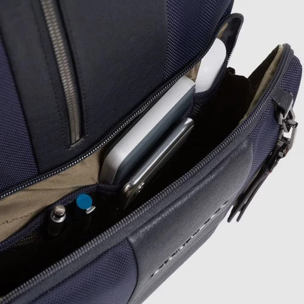 Piquadro zaino in tessuto e pelle "Brief 2 Bag Motic" Blu CA4439BR2BM.BLU