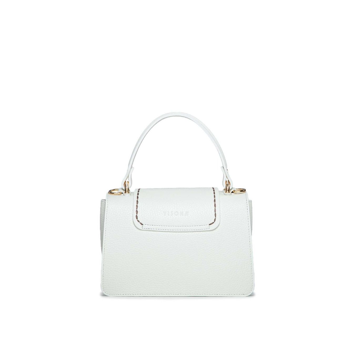 Visonà borsa a mano in pelle "Linda" Bianco 20099.BIANCO