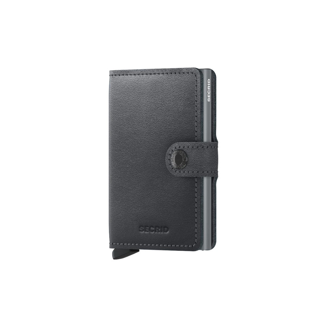 Secrid portafogli compatto in alluminio e pelle "Miniwallet Original" Grigio MO.GREY