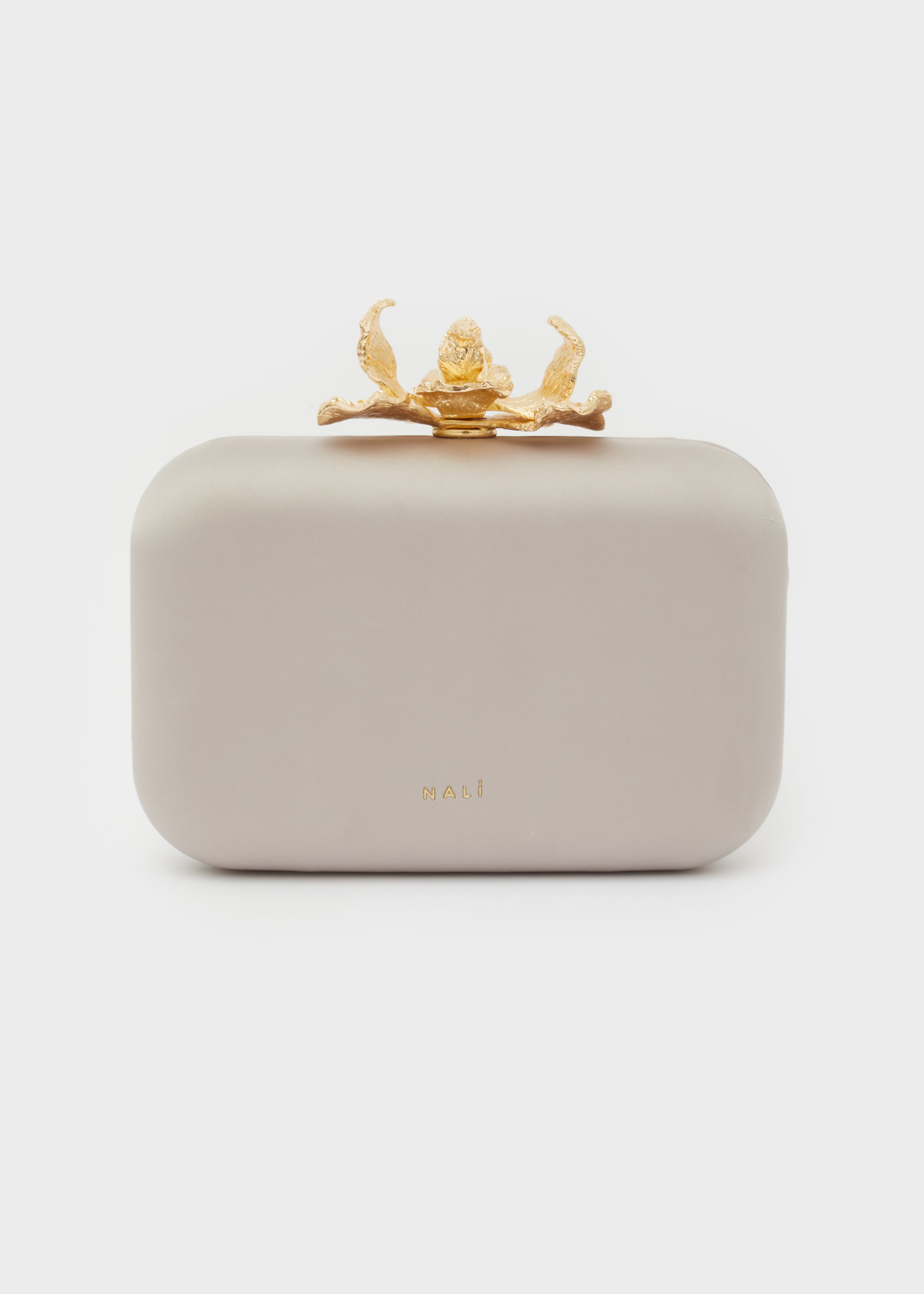 Nalì pochette in raso "Fiore" Tortora HKPC0294.TORTORA