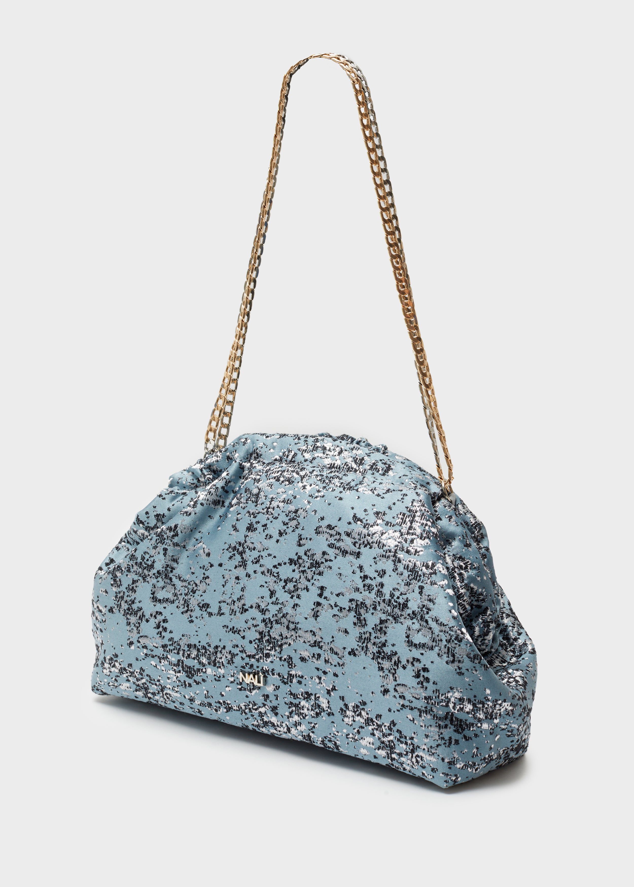 Nalì pochette in tessuto "Estrella Screziata" Azzurro WIPC0120.AZZURRO POLVERE