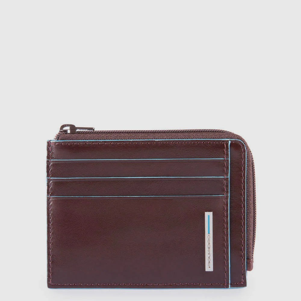 Piquadro porta carte di credito in pelle "Blue Square" Marrone PP4822B2R.MO