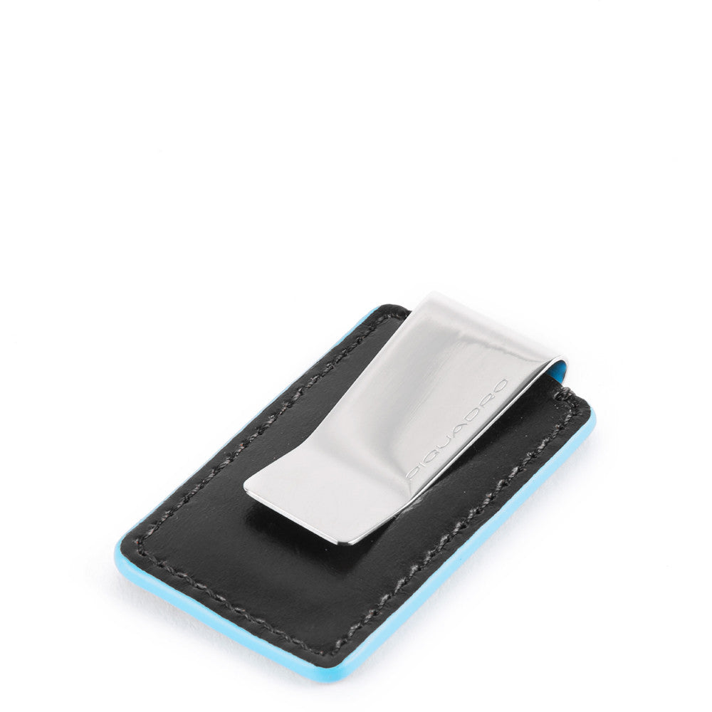 Piquadro fermasoldi in pelle "Blue Square" Nero PP4857B2.N