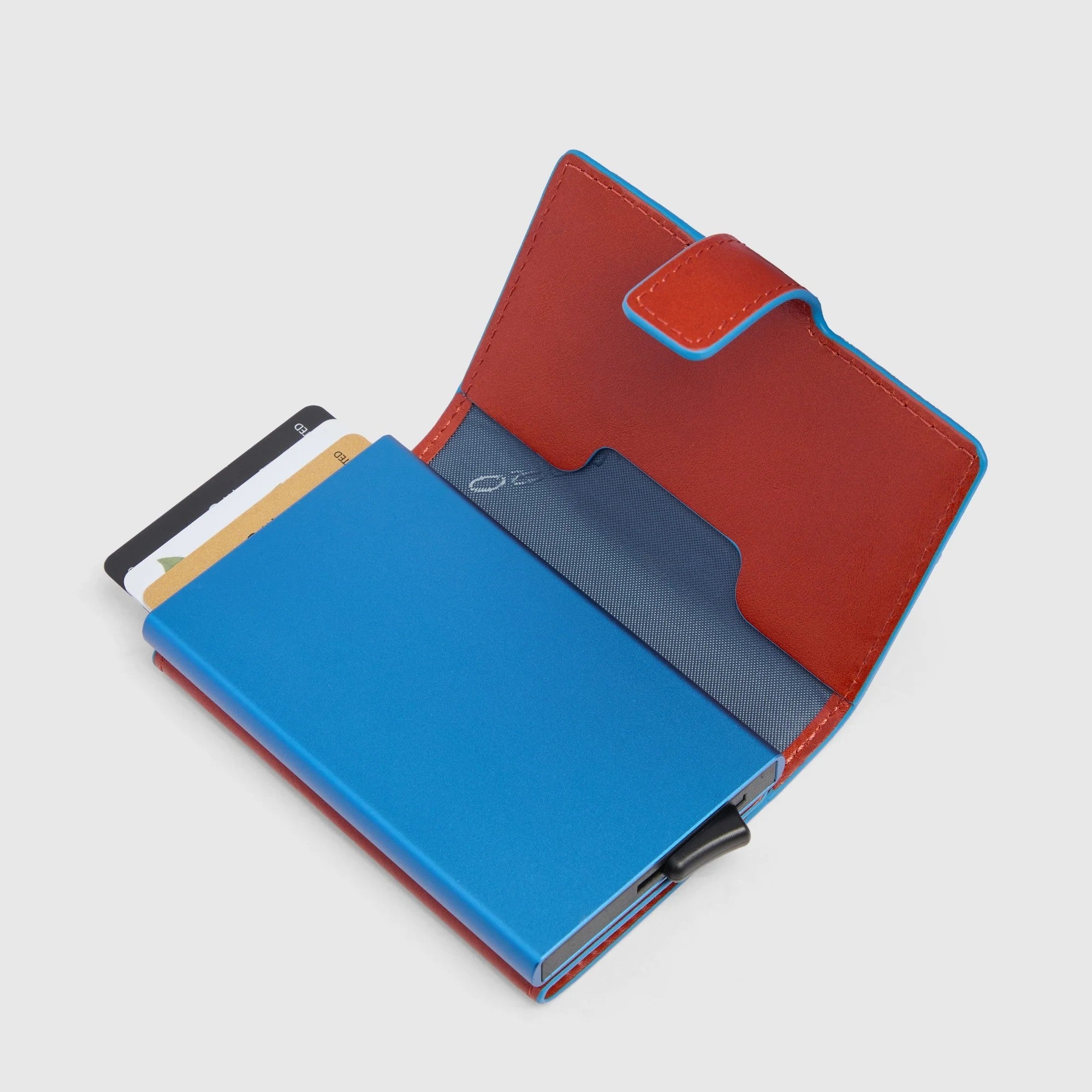 Piquadro portafogli compatto in metallo e pelle "Blue Square" Arancione PP5649B2BLR.CU4