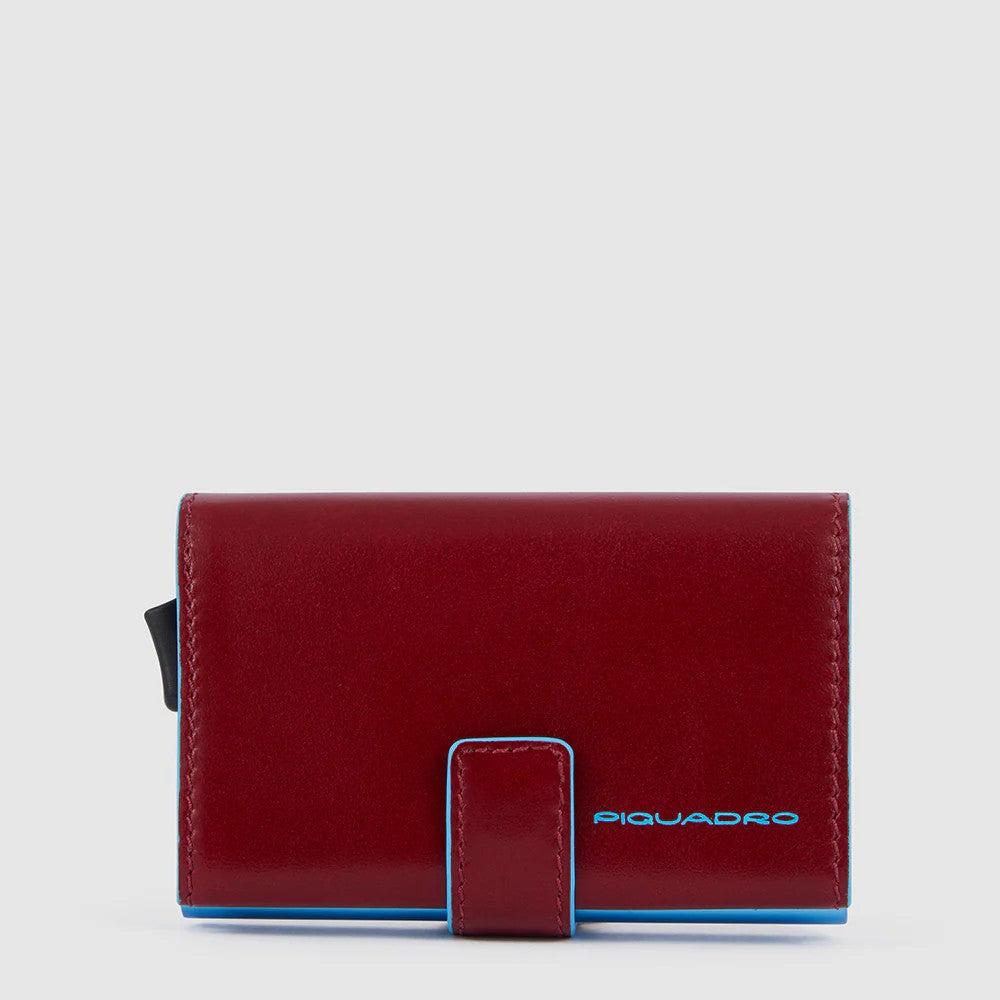 Piquadro portafogli compatto in metallo e pelle "Blue Square" Rosso PP5649B2BLR.R