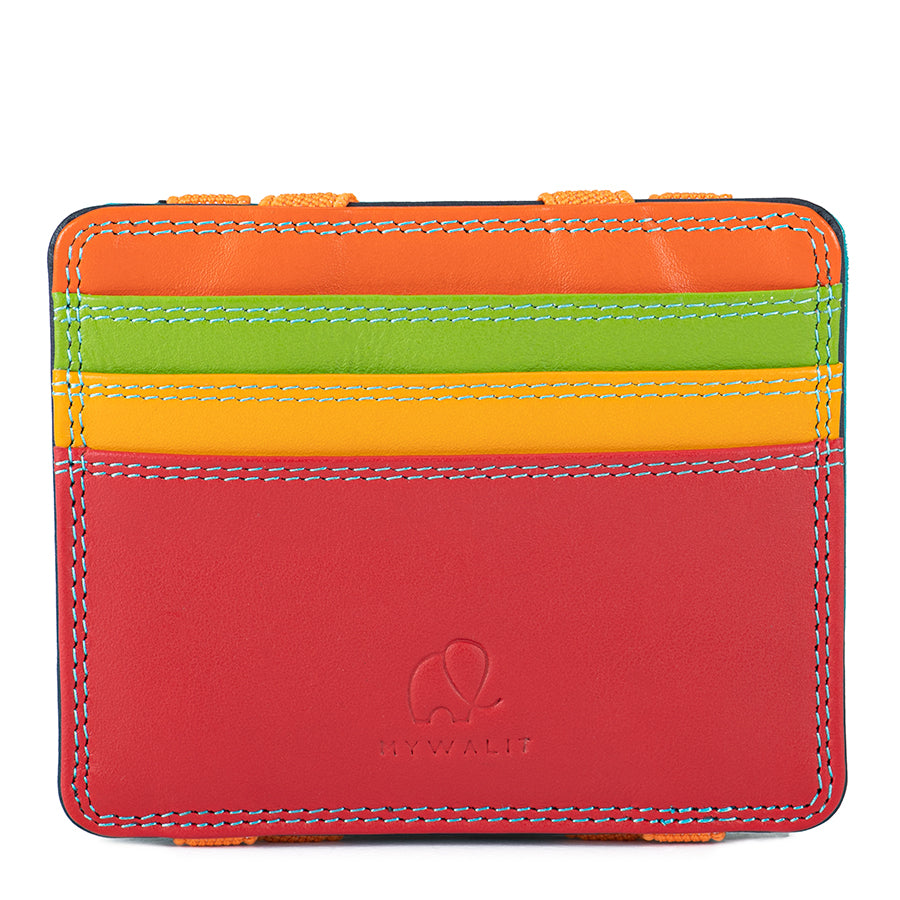 Mywalit portafogli compatto con elastici in pelle "Classic" Multicolor 111.4 BLACK PACE
