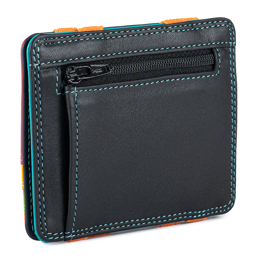 Mywalit portafogli compatto con elastici in pelle "Classic" Multicolor 111.4 BLACK PACE