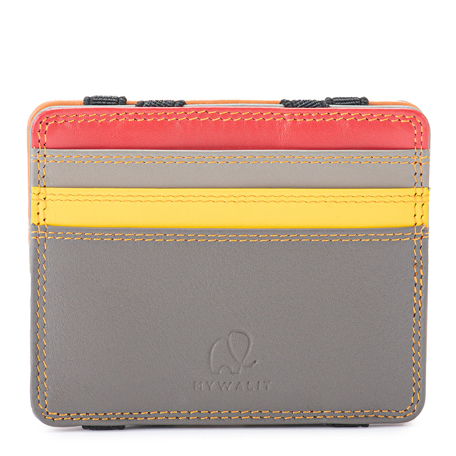 Mywalit portafogli compatto con elastici in pelle "Classic" Multicolor 111.164 FUMO