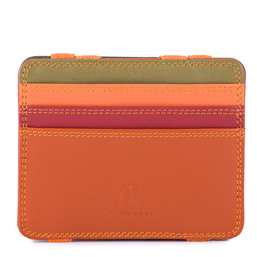 Mywalit portafogli compatto con elastici in pelle "Classic" Multicolor 111.169 LUCCA