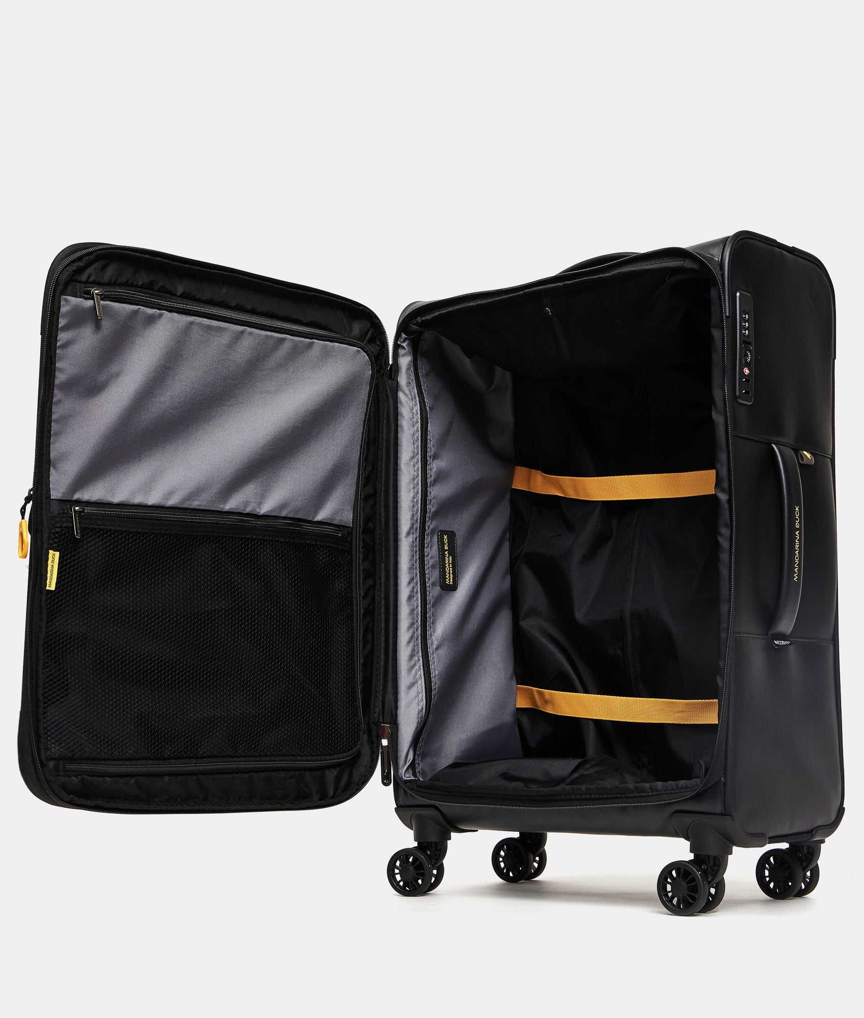 Mandarina Duck trolley medio espandibile in tessuto "Eco Coated" Nero OSV03.651 BLACK
