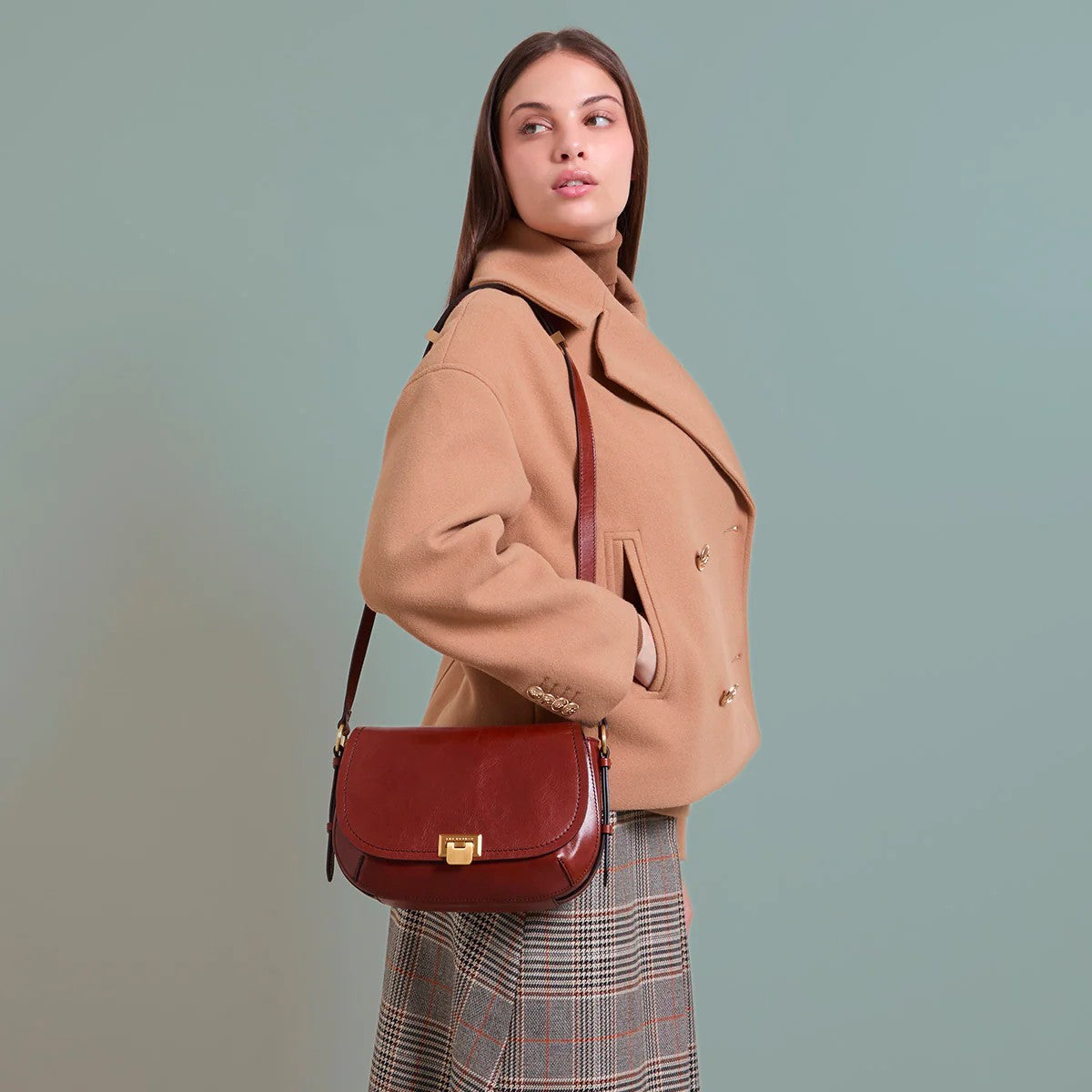 The Bridge borsa a tracolla in pelle "Federica" Marrone 04211401.14