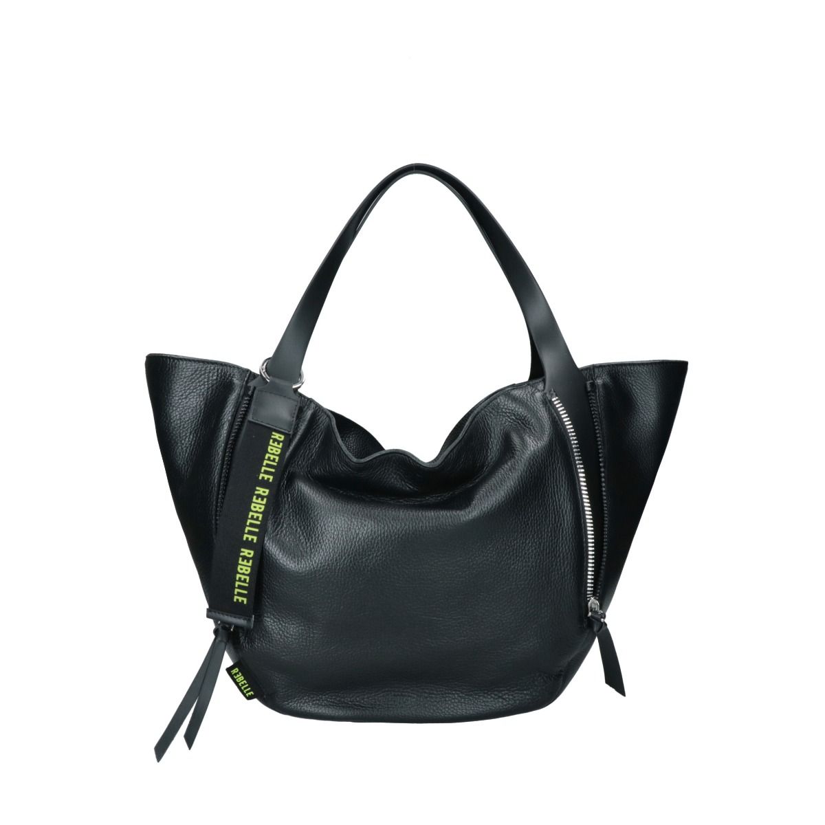 REBELLE borsa shopping in pelle "Guya" Nero 1WR452W4LE0444.BLACK