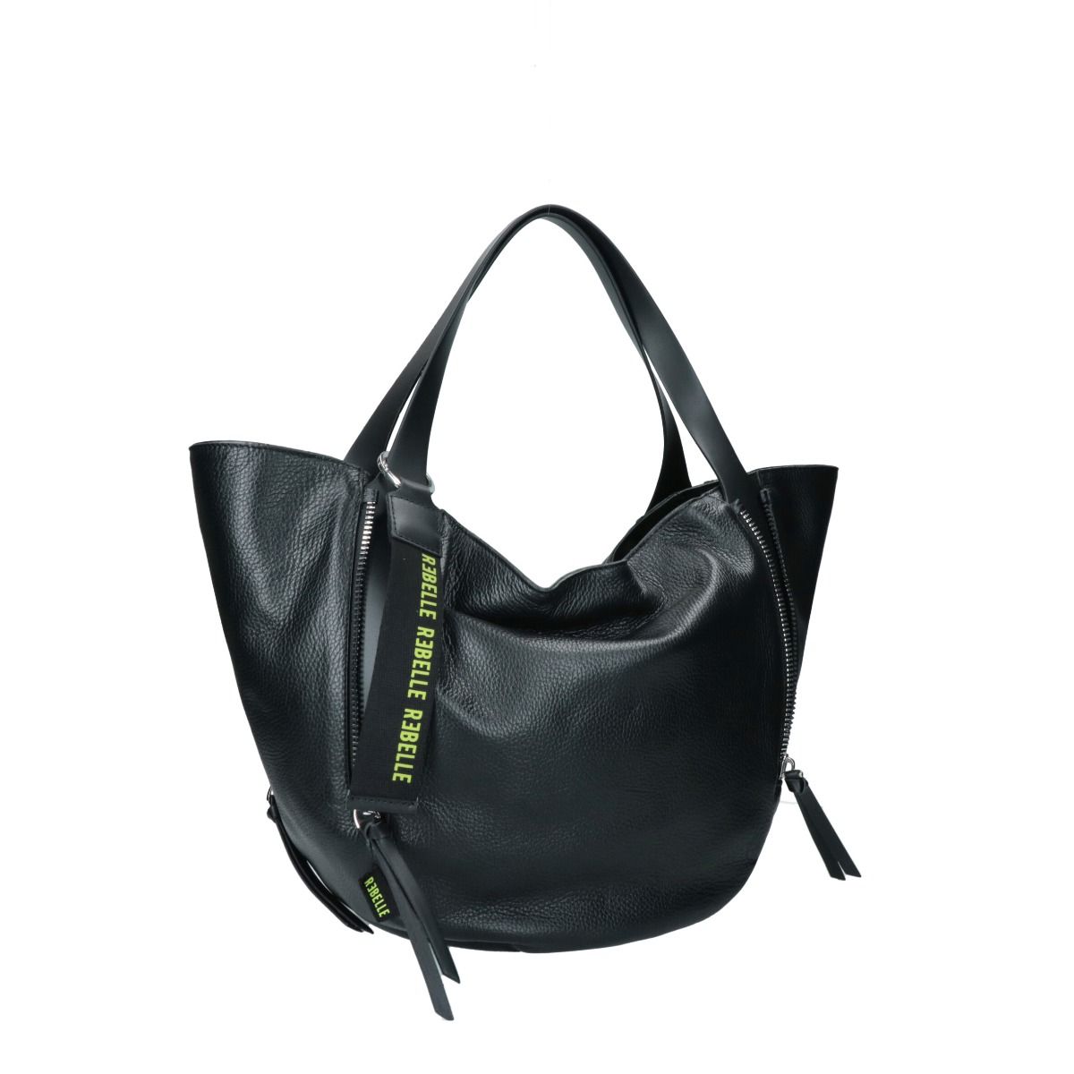 REBELLE borsa shopping in pelle "Guya" Nero 1WR452W4LE0444.BLACK
