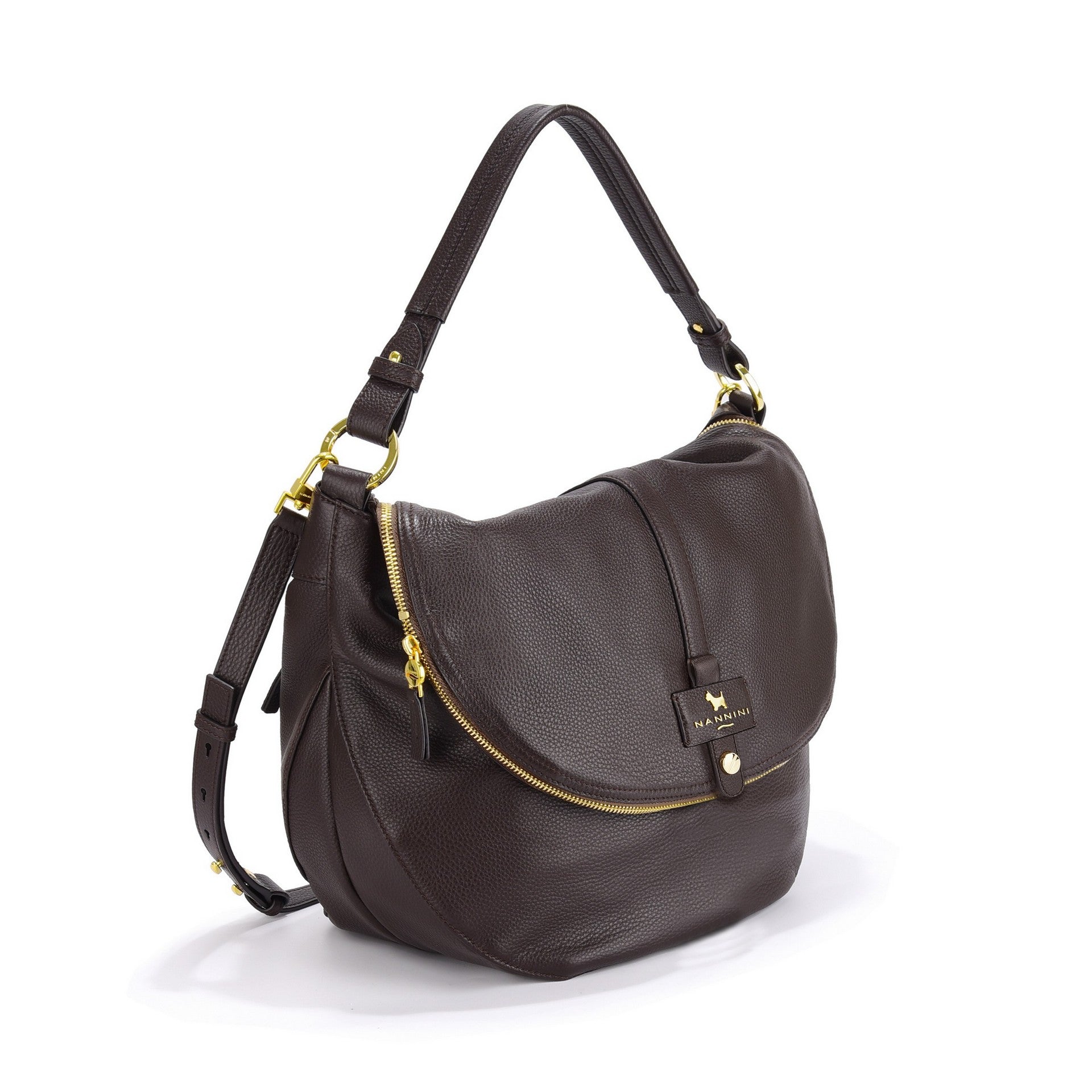 Nannini borsa a spalla in pelle "Penelope" Marrone 18415.SIGARO