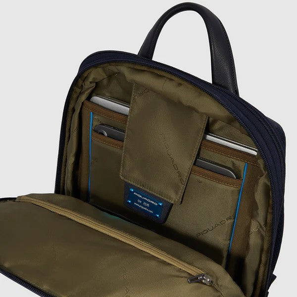 Piquadro zaino in tessuto e pelle "Brief 2 Blu CA6384BR2.BLU