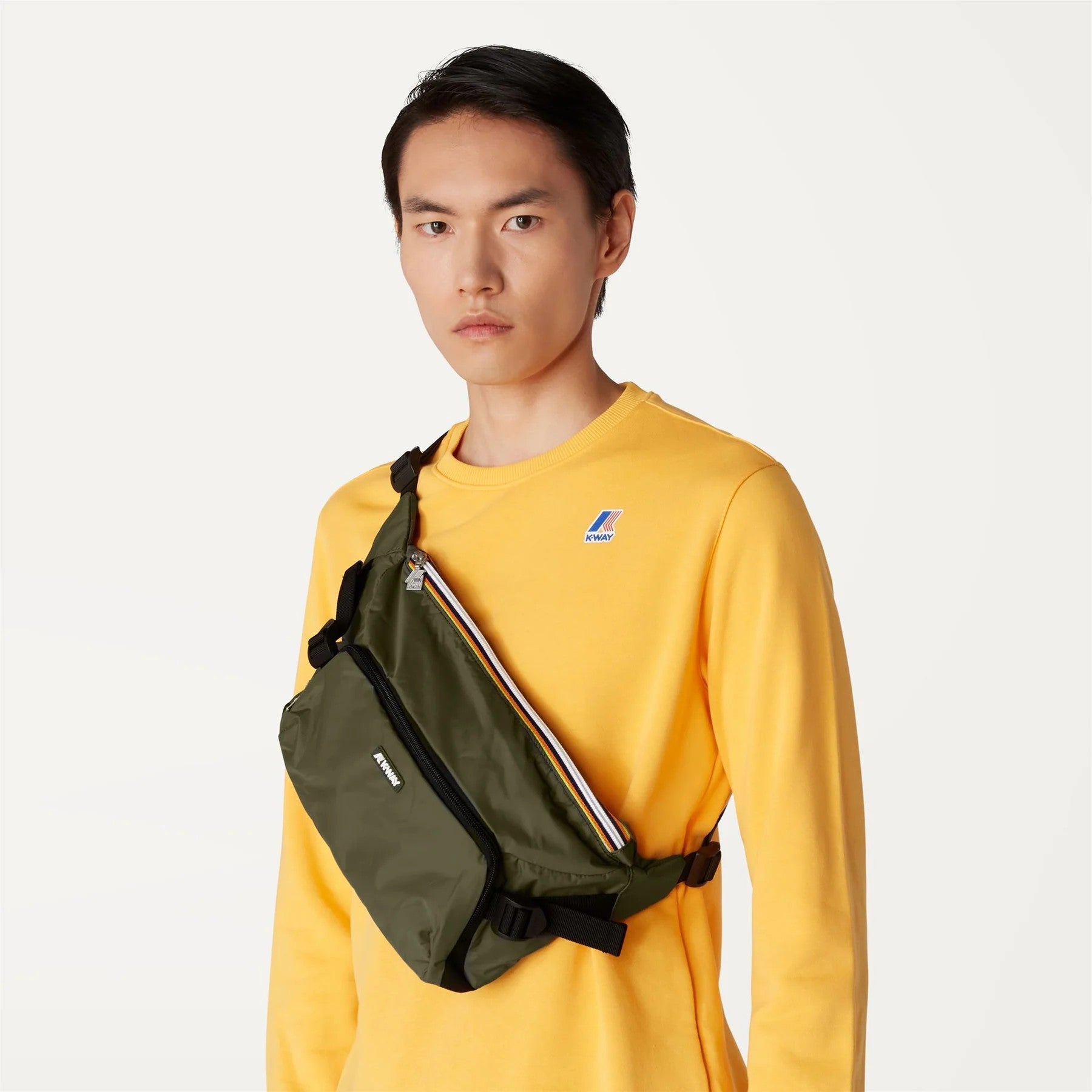 KWay marsupio in tessuto "Fericy" Grigio FERICY.GREEN BLACKISH