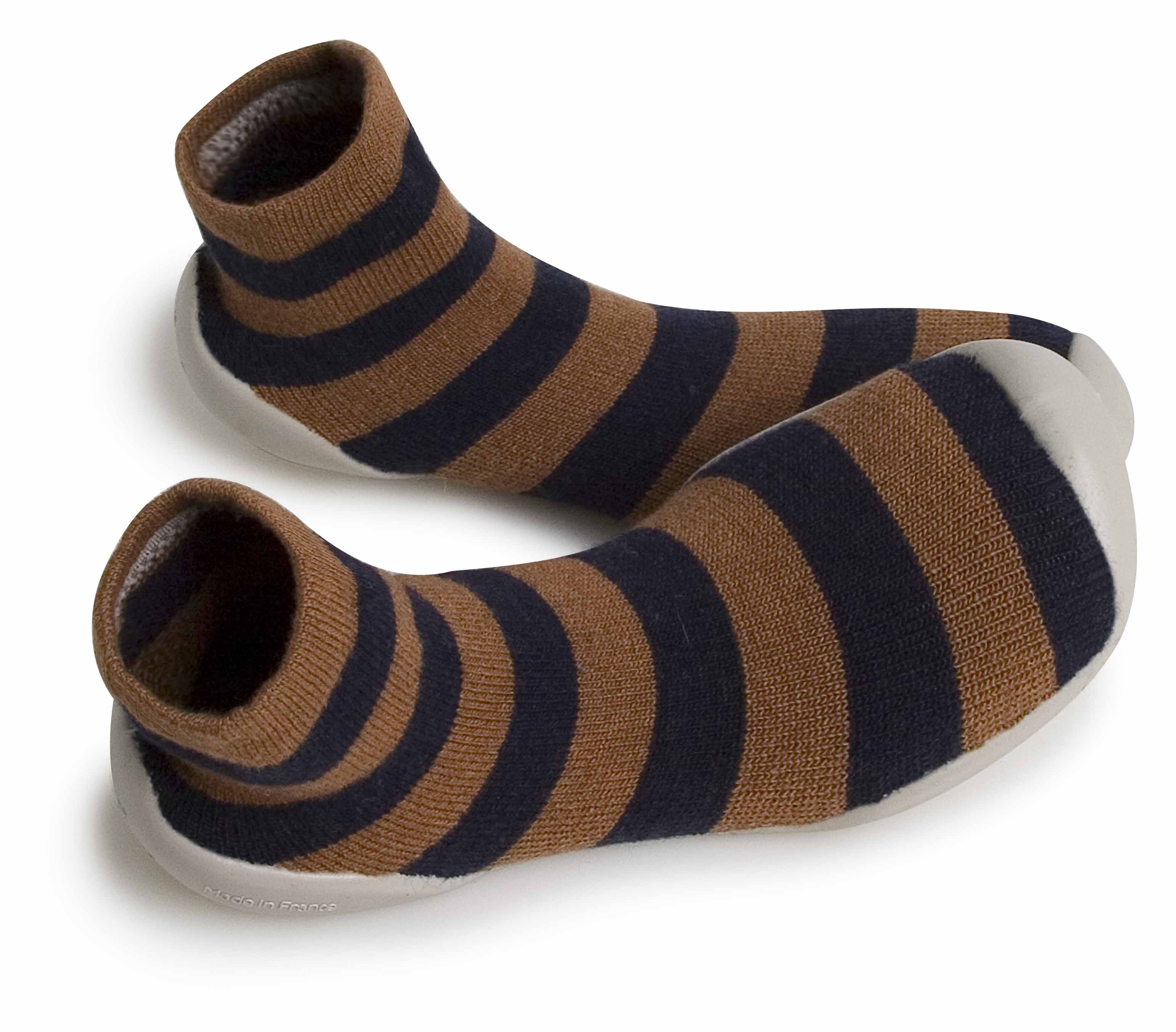 Collegien calze pantofole antiscivolo in lana e cashmere "Chaussons" Multicolor 555A.CHOCOLATINE