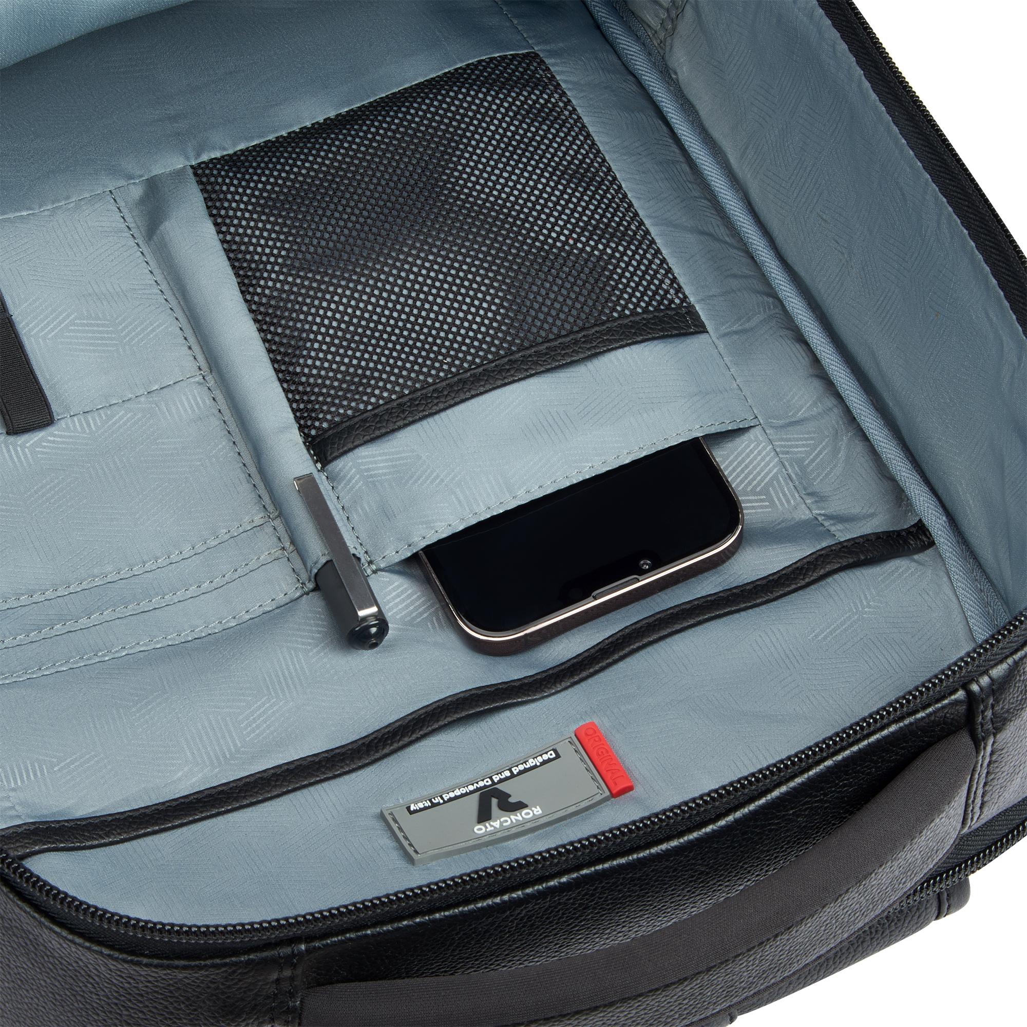 Roncato zaino in pelle "Trial Dlx" Nero 411140.01